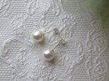 【高品質】7.5mm UP あこやパール ピアス ME1119-003