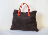 ジャ‥様オーダー品  ムートンの大きめトート（こげ茶）