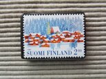 フィンランド　クリスマス切手ブローチ5631の画像