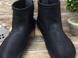12㎝丈プレーンブーツ　袋縫い製法　オイルシュリンクレザー　ブラック　502