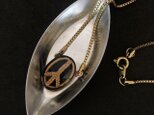 german vintage glass cobochon necklace (peace)の画像