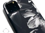 【iPhone14/14pro/13pro/12/12mini/11~】レザーケースカバー（花柄）ブラックフラワー　promaxの画像