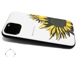 【iPhone15/14pro/13/13mini/12/12pro/11~】レザーケースカバー（オフホワイト）ひまわり 向日葵の画像