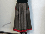 着物リメイク♪3種の泥大島紬・ポケット付きスカート：丈７６ｃｍ（裏地付き）の画像