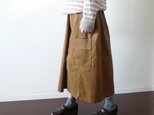 コール天(コーディロイ) ワークロングスカート　キャメルブラウン　セミオーダーの画像
