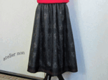 着物リメイク♪上質（5マルキ）泥大島紬のシックなスカート：丈７７ｃｍ（裏地付き）の画像