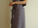 ☆K様オーダー品♪リネン：グレイッシュパープルのエプロン☆