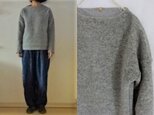 【完成品】ライトグレー杢 woolニット×cottonニット 総裏すっきりプルの画像
