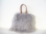 X'mas モンゴリアンムートンの小さいトート（グレー）