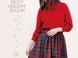 ★Merry X'mas★期間限定10％OFF★秋冬 ウール グレー×赤 タータン ロングスカート●MICHELE●の画像