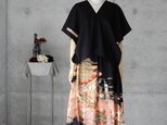 黒留サルエルパンツのセットアップ/M~L/着物リメイクの画像