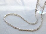 淡水パールクロシェネックレス2waytype(ホワイト）