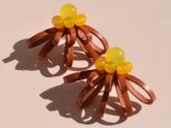 Sucre【レザーピアス/イヤリング】"yellow brown"