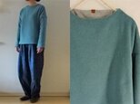 【完成品】サックスwoolニット×cottonニット　総裏すっきりプル