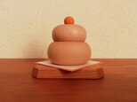 木の鏡餅 セットC 橙色の画像
