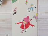ポストカード2枚セット・水彩「スケート」の画像