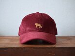 【在庫一掃SALE】 コーデュロイキャップ　エンジ×トラ