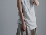 雅亜麻 Linen Top ヘンリーネック ロング丈 インナーとしても　/白色 p011a-wht1の画像