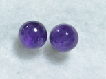 （1点もの）アメジストのスタッドピアス・8mm（チタンポスト）