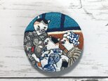 手刺繍浮世絵ブローチ＊歌川国芳「おぼろ月猫の盛」よりの画像