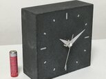 コンクリート置き時計ブラックC-type《送料無料》　-コンクリート/モルタル/セメント雑貨-の画像