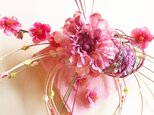 ウォールデコレーション桃の花リース ohina-03の画像