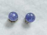 （１点もの）タンザナイトのスタッドピアス（6mm・チタンポスト）