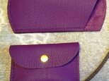 【ご予約品】プニプニ感触トリヨンのシンプルな手縫いメガネケース、名刺入れの画像
