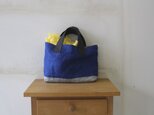 リネンのトートバッグ(ロイヤルブルー)B5 "マチたっぷりのお散歩BAG”