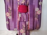 ♪市松人形の着物18号サイズ　薄紫系　101の画像