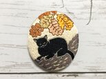 手刺繍日本画ブローチ＊菱田春草「黒き猫」よりの画像