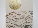 ギルディング和紙葉書　お月見兎　黄混合