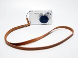ネックストラップ コンパクトデジカメ用 キャメル系ブラウン 革 ちょっとしたプレゼントにお勧めです