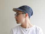 Reversible cap / blue×light beigeの画像