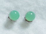 （１点もの）クリソプレーズのスタッドピアス（6mmラウンド・チタンポスト）