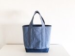 TOTE BAG -bicolor- (L) /  bluegray × smokyblueの画像