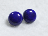 （１点もの）大粒ラピスラズリのスタッドピアス（14mm・チタンポスト）