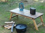 折りたたみ式テーブルラック40　アンティーク風ダメージ　エイジング　キャンプ　アウトドア　camp outdoorの画像