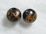 （1点もの）カッパーオブシディアンのスタッドピアス（10mm・チタンポスト）