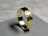 でこぼこ ブラスフラットリング 5.0mm幅 鎚目 真鍮｜BRASS RING 指輪 シンプル アクセサリー｜216の画像