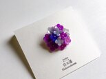 お花ブーケのブローチ（紫色)(送料無料)の画像