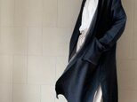ノーカラーコットンコート(ネイビー)の画像