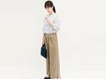 チャーミングにチノを 年間OKの ワイドパンツ ベージュ 綿混 ●DIANE-BEIGE●の画像