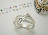 双子星 twin stars　(連星 星空 宇宙 宝石 星 花 歯車 スターリングシルバー 925 指輪 リング 刻印 名入れ)