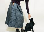 きものリメイクロングスカート、色大島、オールシーズン