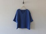 【春NEW】フレンチリネン シンプルV衿のゆるりTシャツ