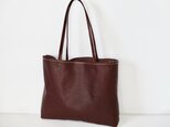 イタリア革のシンプルトート(タバコ、こげ茶)