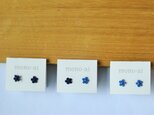 刺繍レース藍染ピアス（＋ノンホールタイプ）の画像