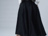 【wafu】Linen Pants 袴(はかま)パンツ/黒 b002k-bck1の画像