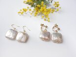 テリの良いパールスクエアパール　イヤリングorピアス